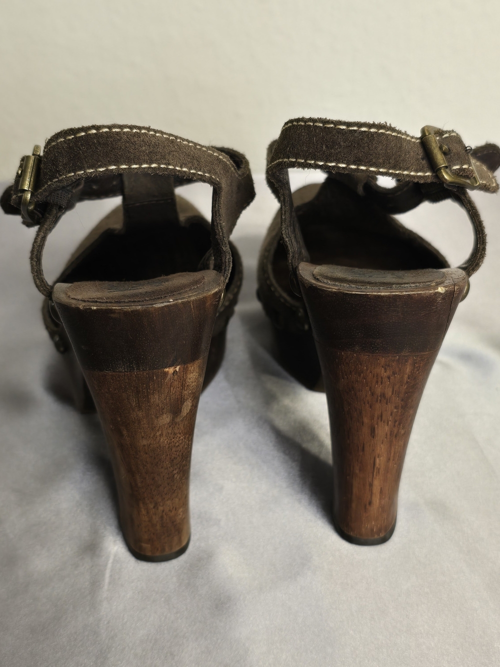 Michael Kors Brown Suede Buckle Clog Heels - Women's - Picture 6 of 12